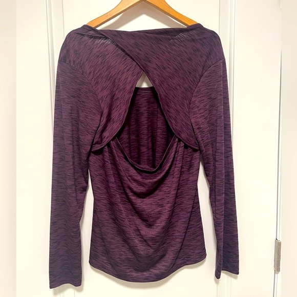 Marika - Long-Sleeved Cut Out Open Back Workout Top - Purple - Medium - EUC - Picture 2 of 4